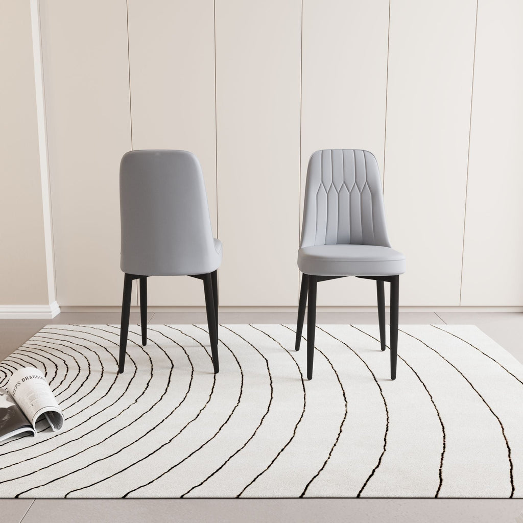 Modern Dining Chair With Cushions And Metal Legs