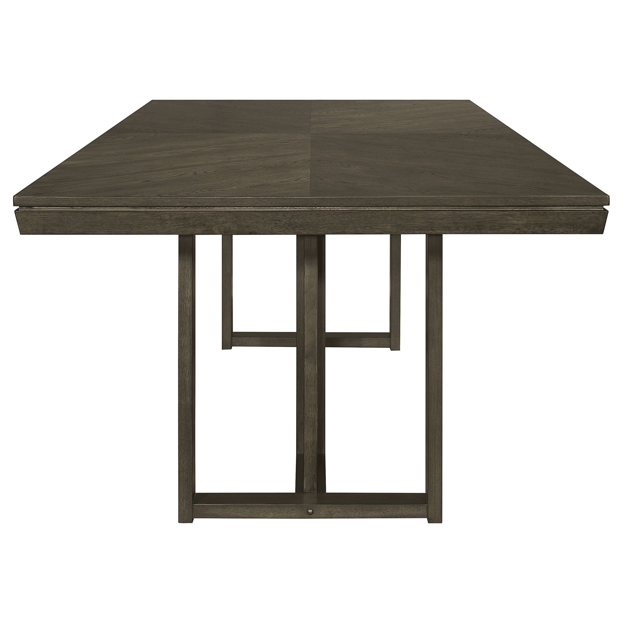 Glenmoor - Rectangular Dining Table With Geometric Double Pedestal Base - Dark Gray