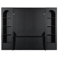 French Style Murphy Platform Bed With Shelf, Side Cabinets, Drawers And LED