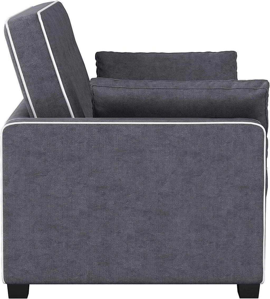 Ainsley Loveseat With Pull Out Sleeper Microfiber Charcoal