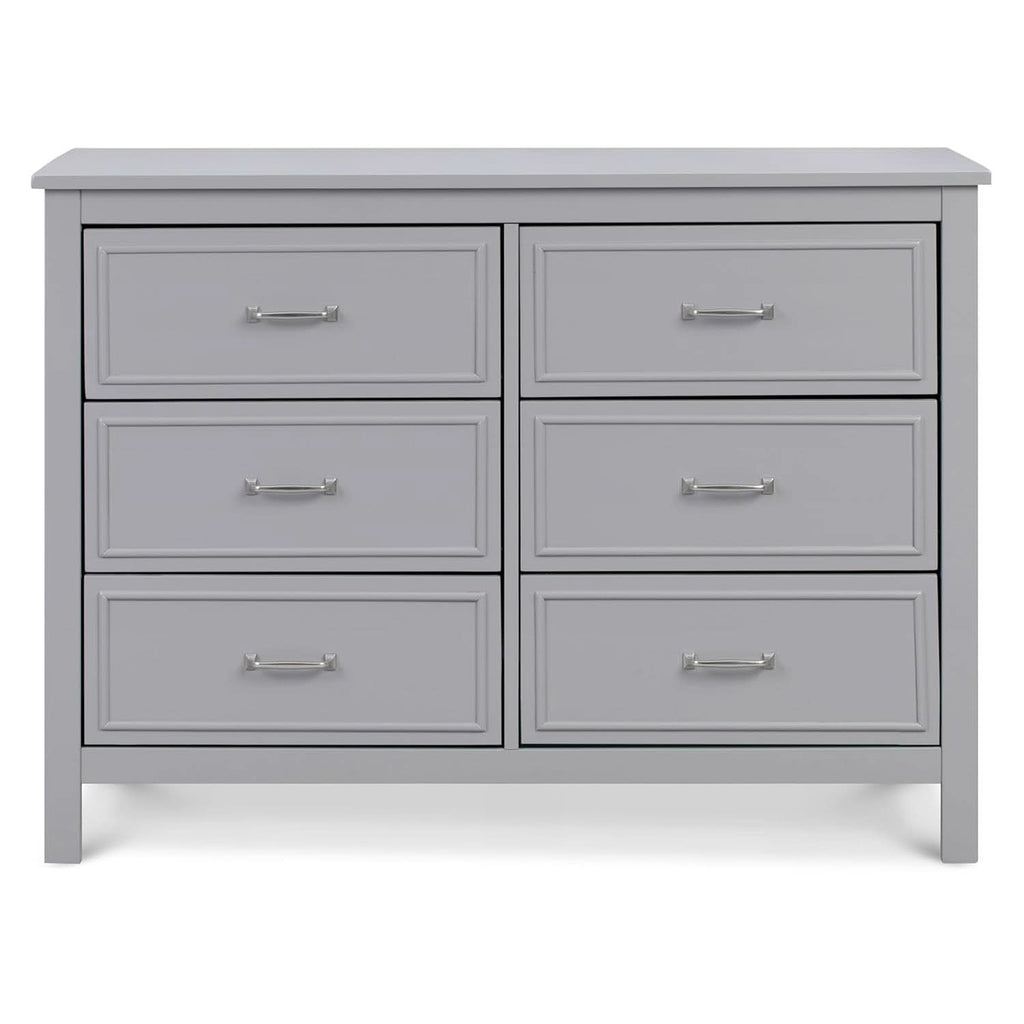 Charlie 6 Drawer Double Dresser Grey For Nursery And Kids Bedroom Storage