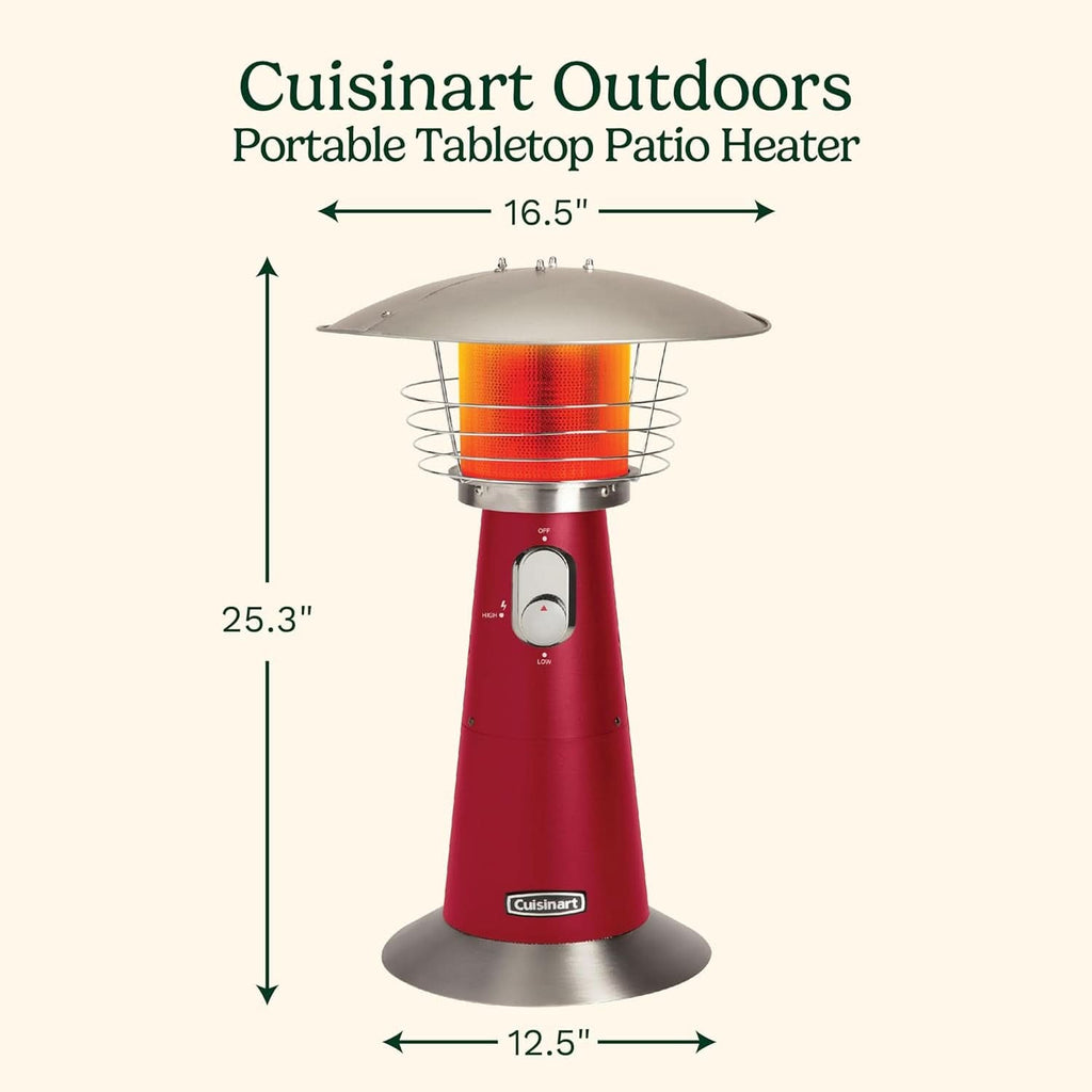 Portable Tabletop Patio Heater 11000 BTU Red Outdoor