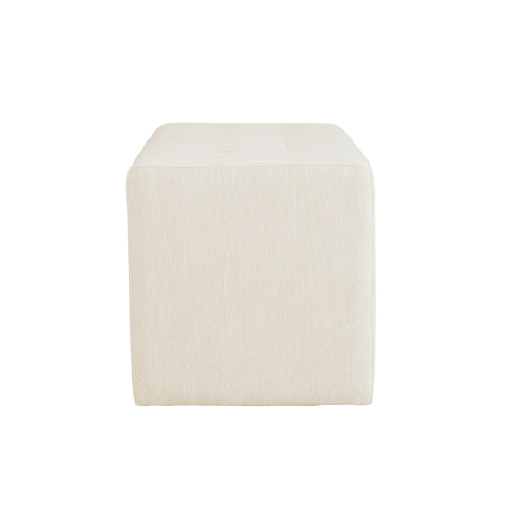 Elegant Soft Close Storage Bench Polyester Upholstery - Cream