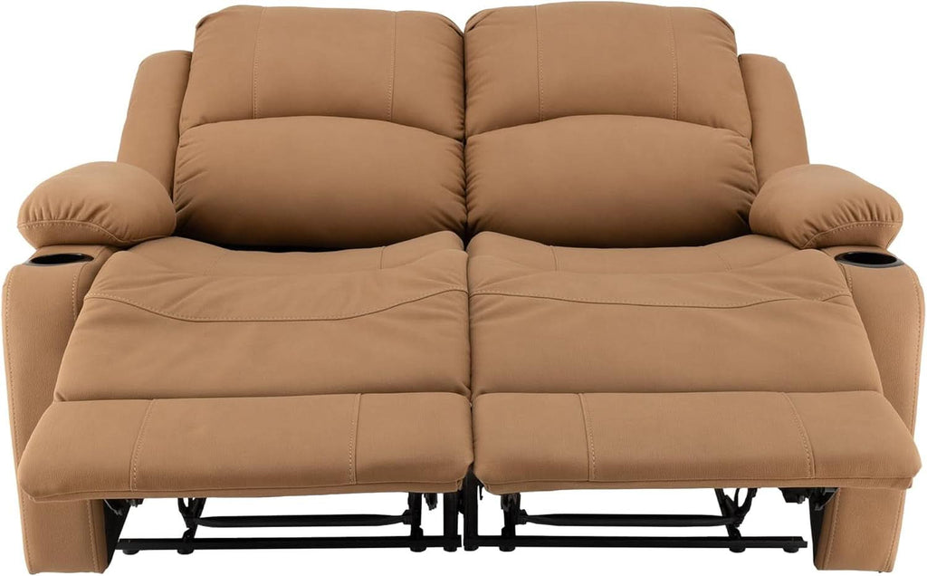 58 Inch Wall Hugger RV Theater Recliner Sofa Sand Double