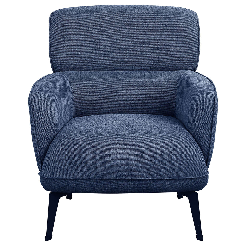 Andrea Upholstered Crescent Arm Accent Chair Blue