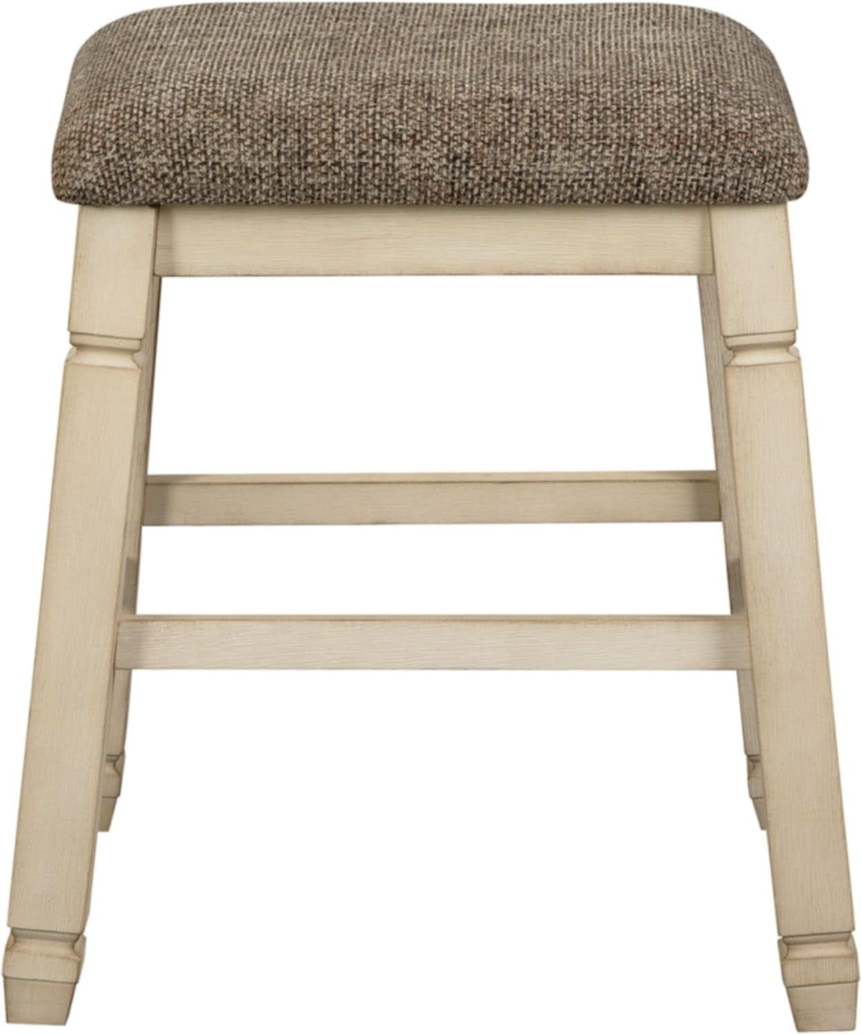 24 Inch Counter Height Upholstered Bar Stool Set Whitewash