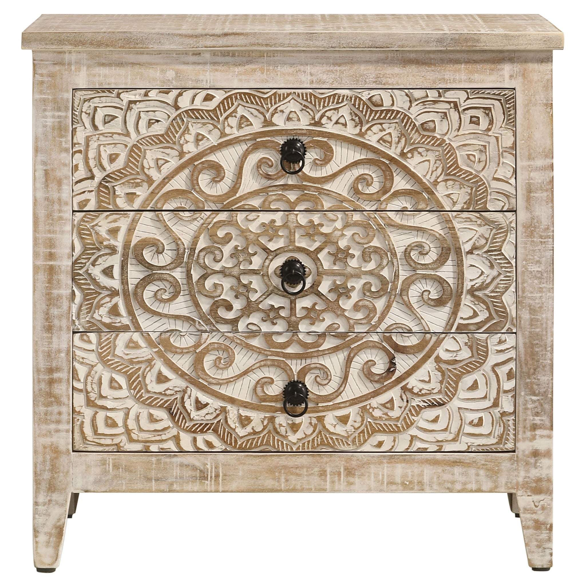 Kenzie - 3 Drawer Mandala Cabinet - White