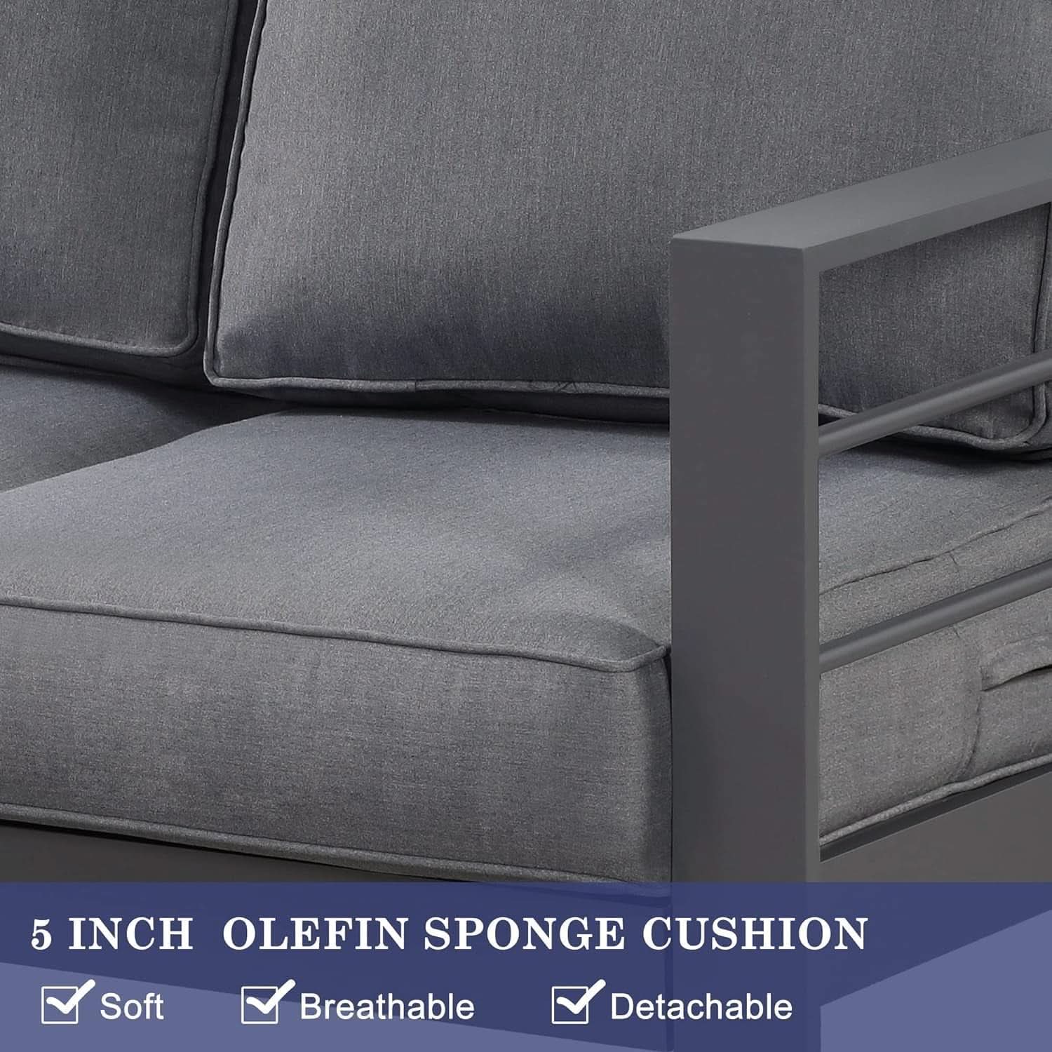 Modern Aluminum Outdoor Patio Furniture Set with Cushions