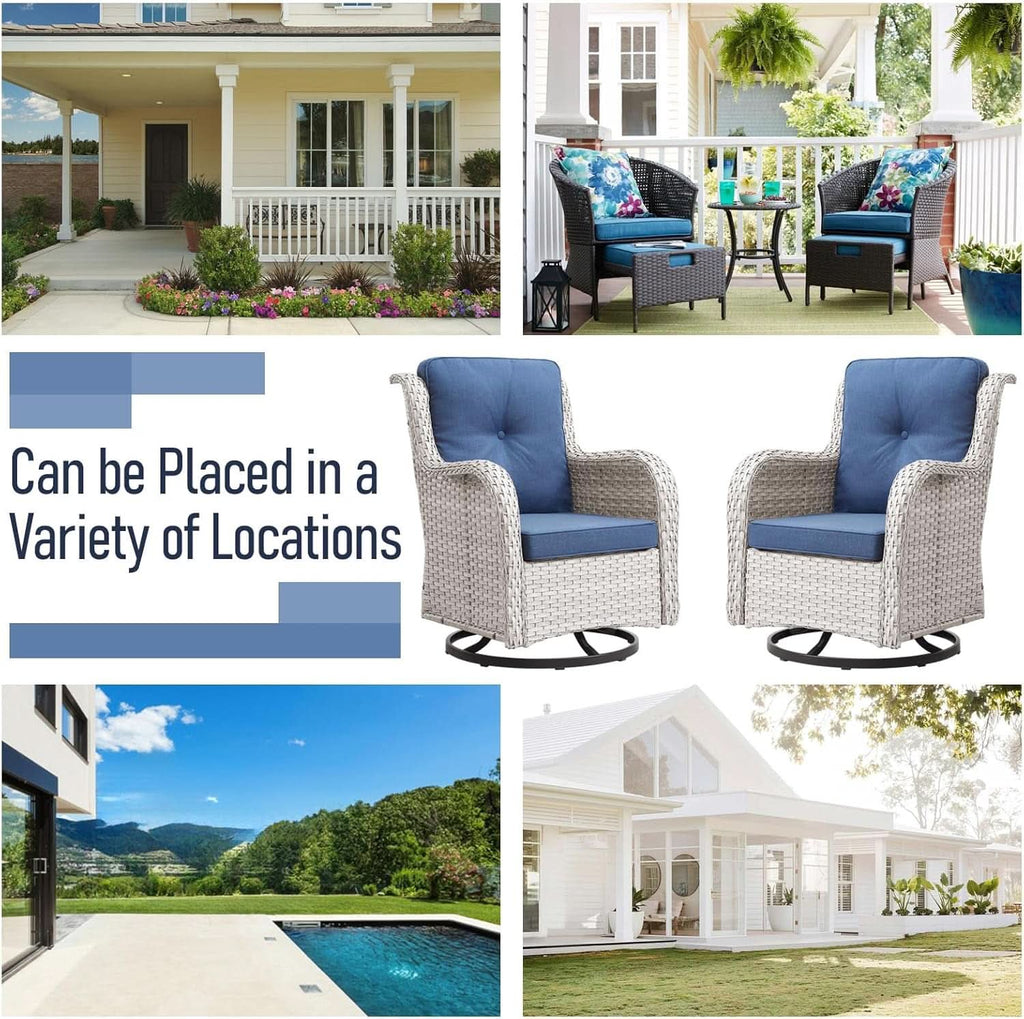Cozy 11 Piece Outdoor Furniture Set with Swivel Chairs