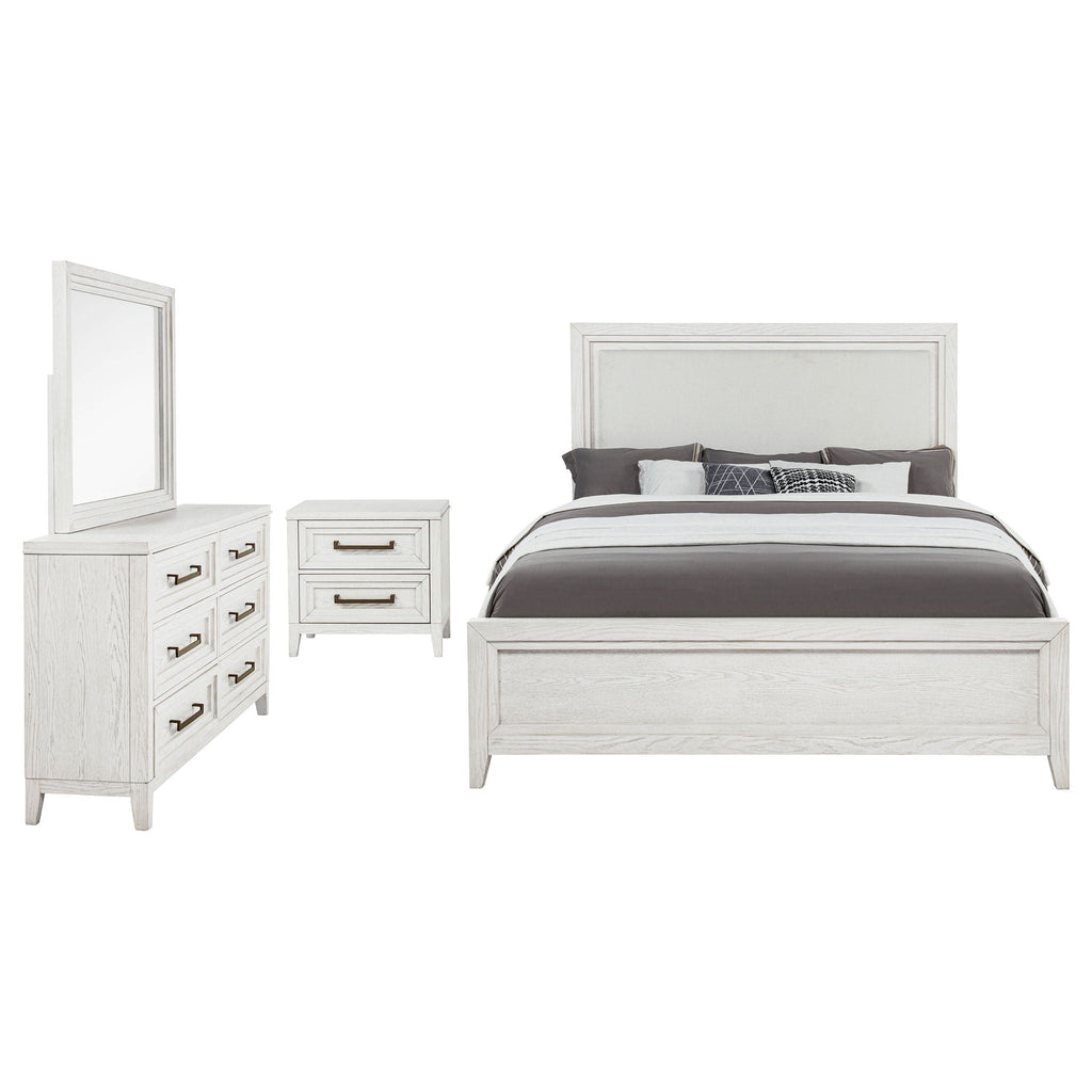Marielle 4-piece Eastern King Bedroom Set Distressed White