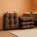 Tufted Memory Foam Dining Chair Cushions Set Of 4 Brown