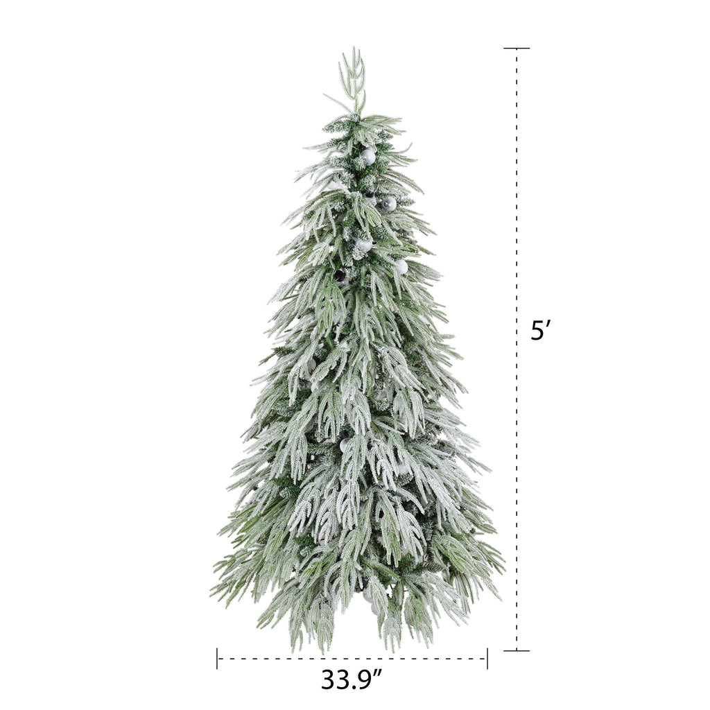 Snow Flocked Christmas Tree With LED Lights