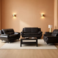 3 Piece Black Sofa Set Modern Living Room Couch Set Sofa Loveseat Chair For Home Decor