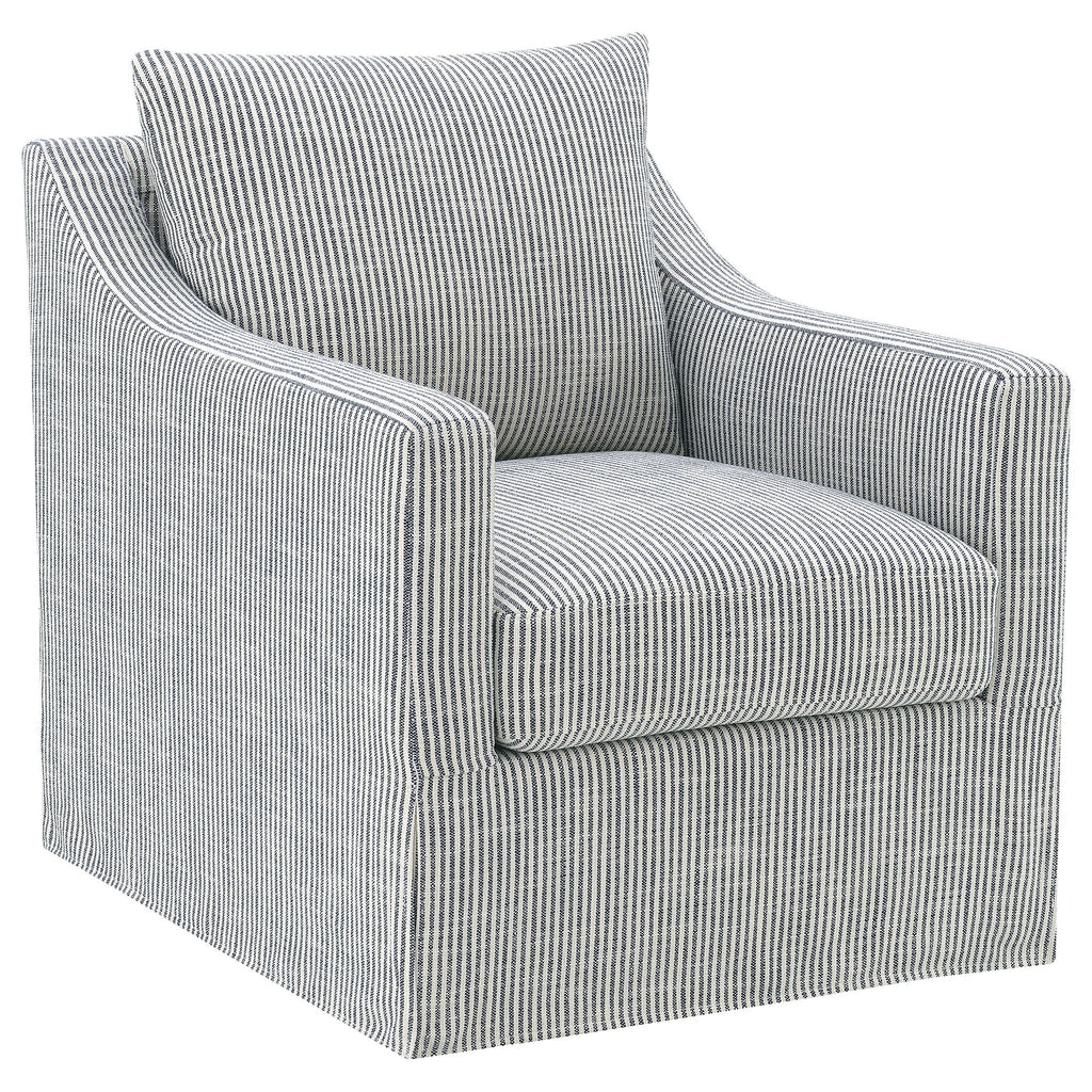 Merced - Upholstered Sloped Arm Accent Swivel Chair With 360 Degree Swivel Base - Gray