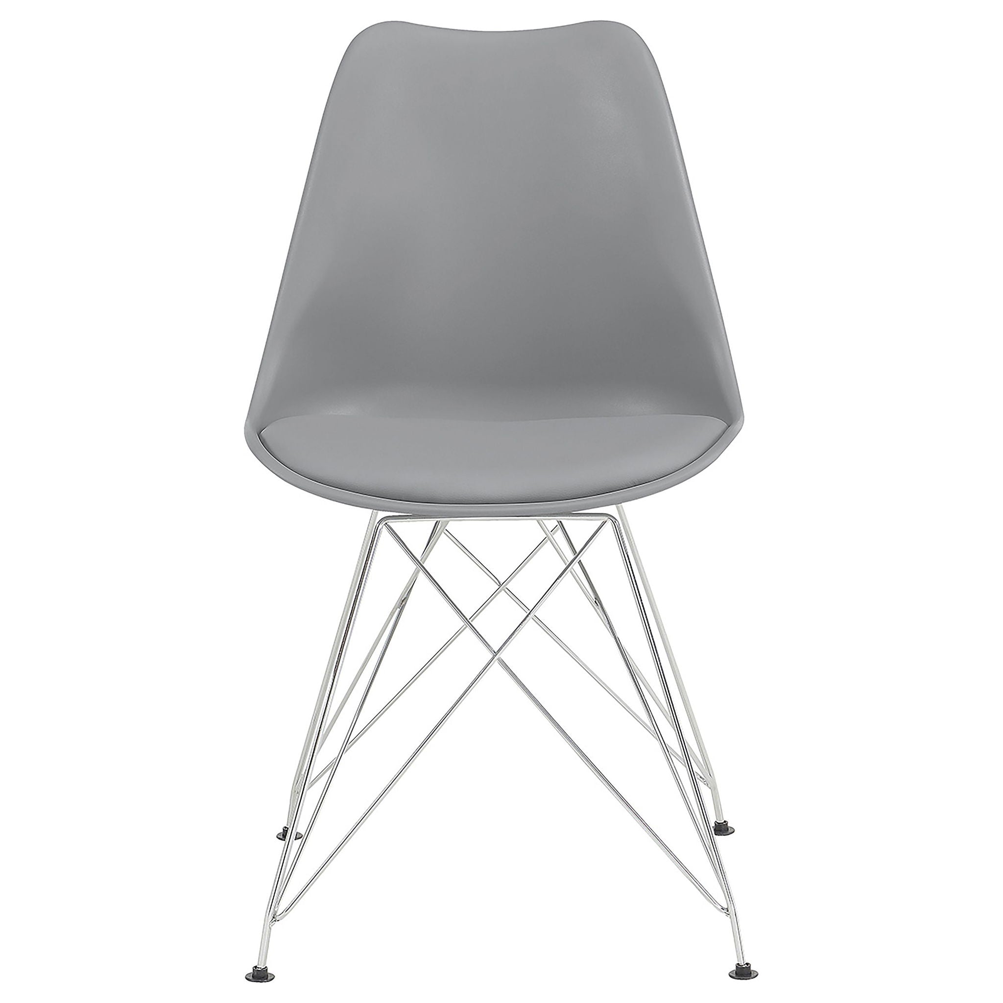 Padded Side Chair And Soft Upholstered Seat (Set of 2) - Gray