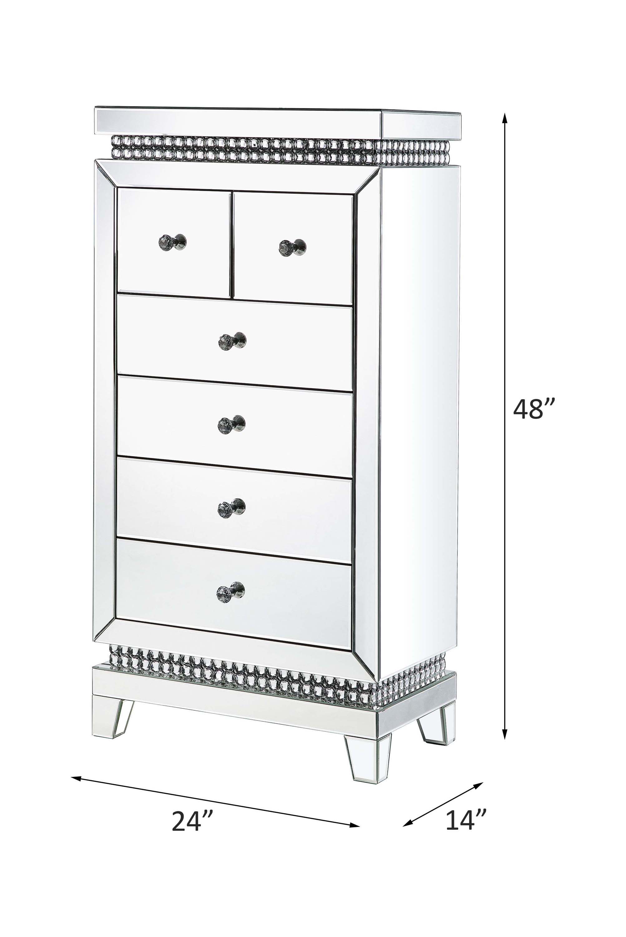 Lotus - Cabinet - Mirrored, Faux Ice Cube Crystals