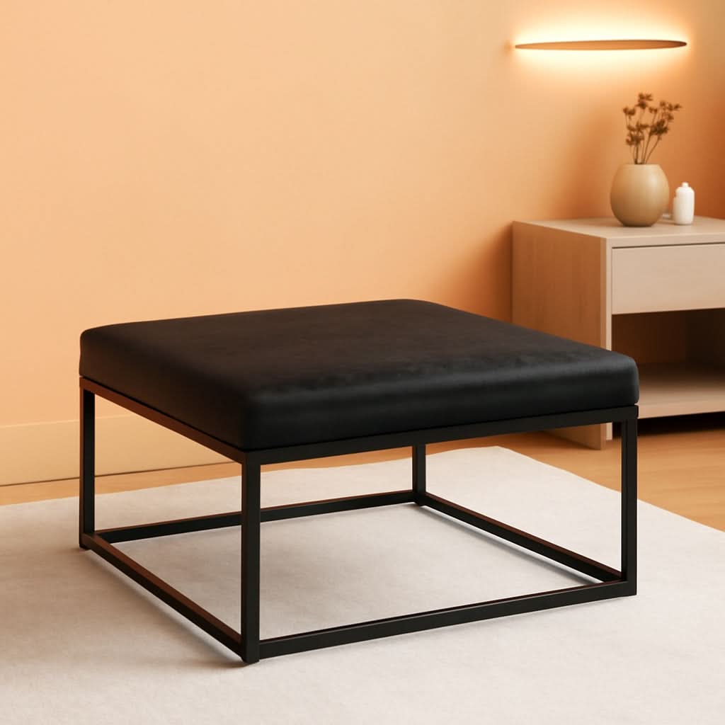 Ink Black Modular Ottoman Coffee Table Reversible Top
