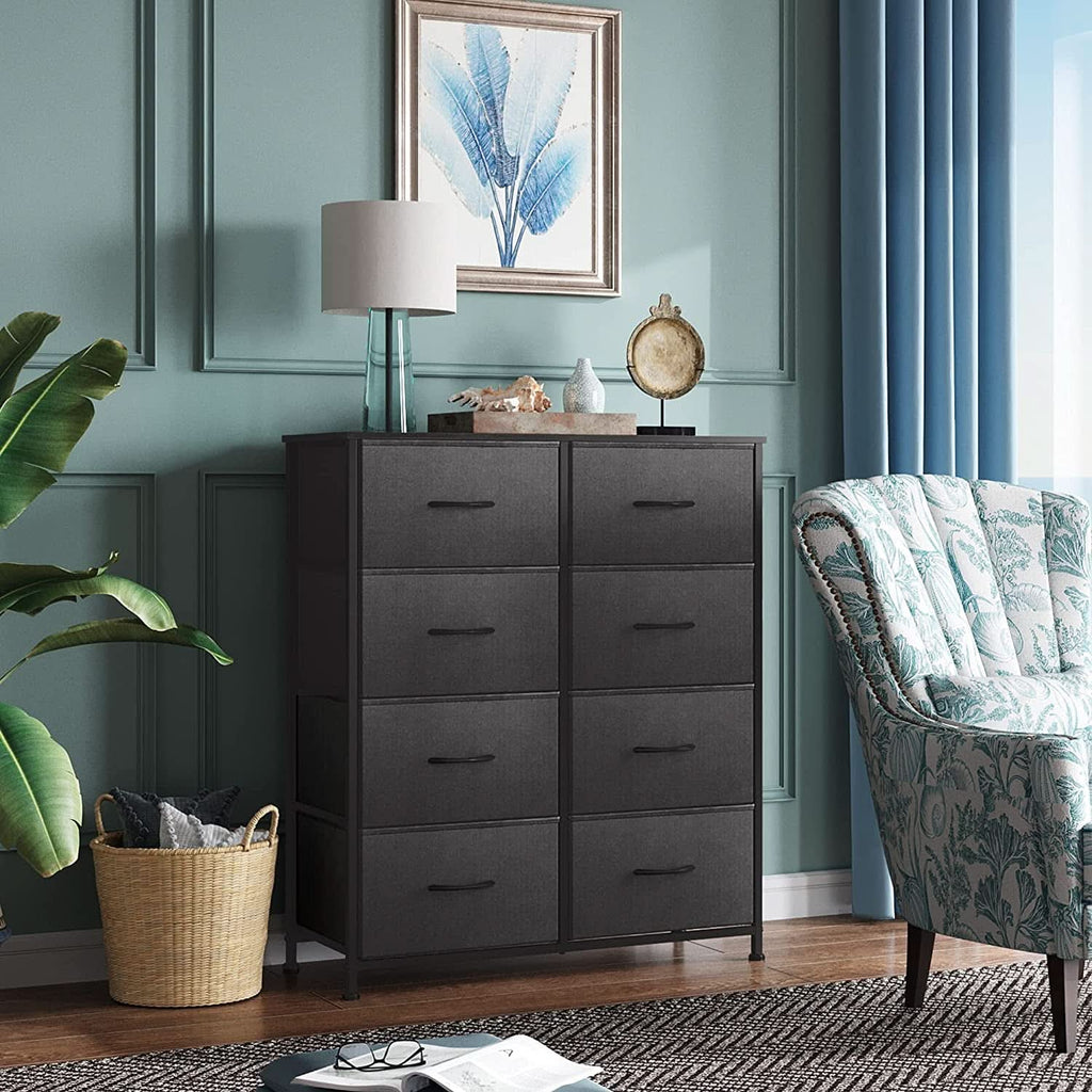 Fabric Storage Tower With 8 Drawers Charcoal Black