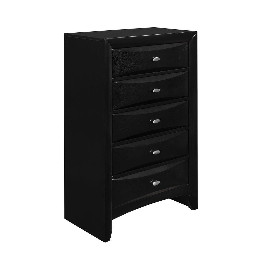 Lucille - 5 Piece Bedroom Set With Storage Drawers And Bookcase Headboard