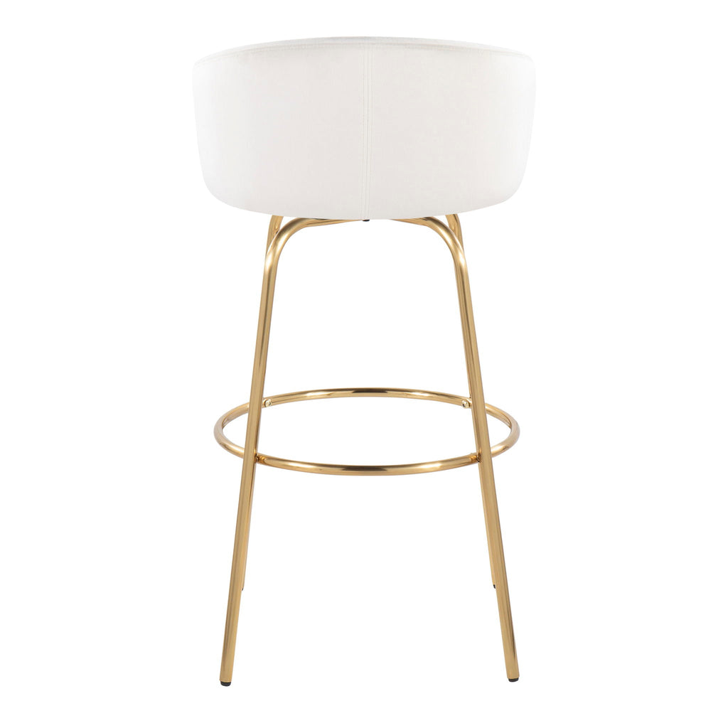 Claire - Contemporary / Glam Fixed Height Bar Stool (Set of 2) Round Footrest (Set of 2)