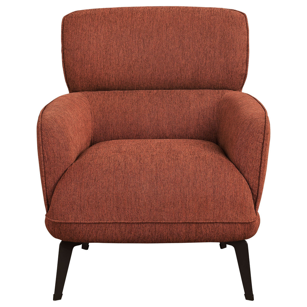 Andrea Upholstered Crescent Arm Accent Chair Orange