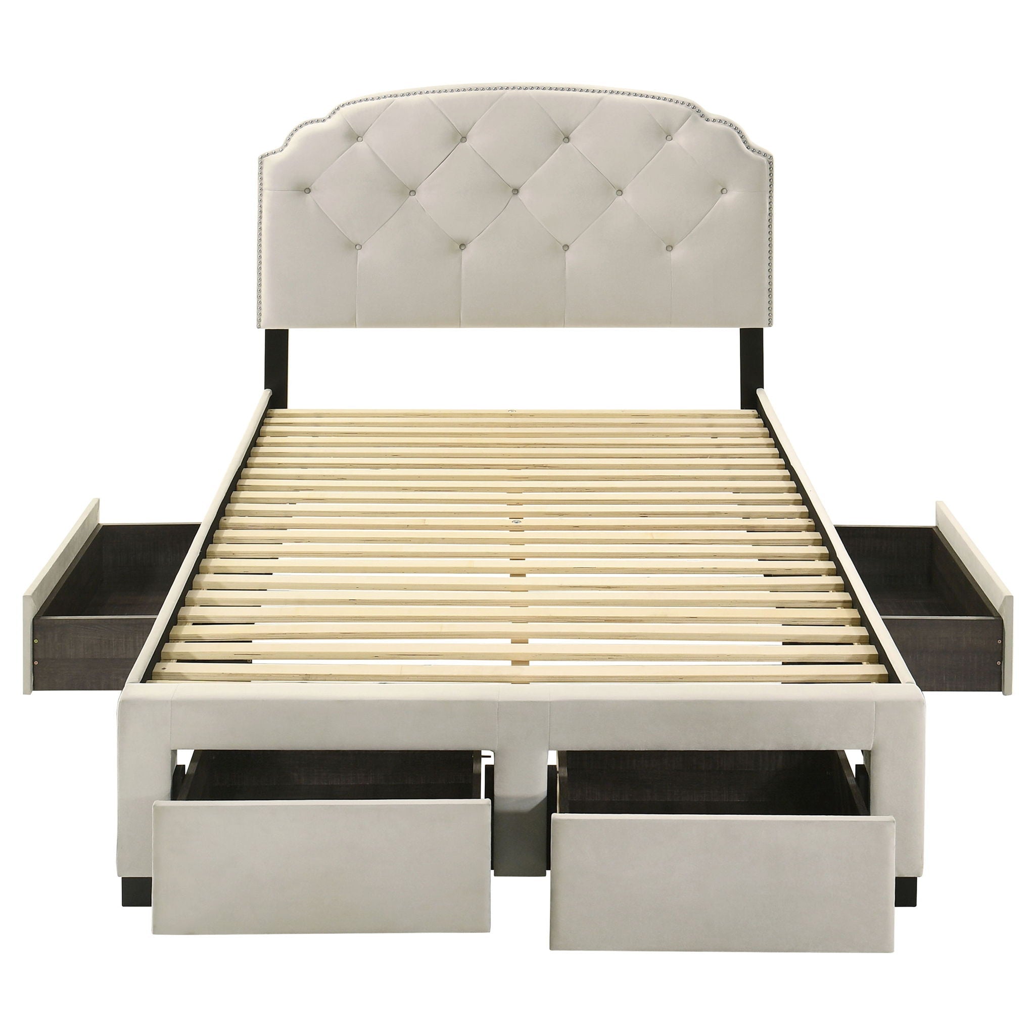 Marianna 4-drawer Upholstered Full Storage Bed Cream