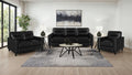 Scotland 3-piece Faux Leather Upholstered Sofa Set Black