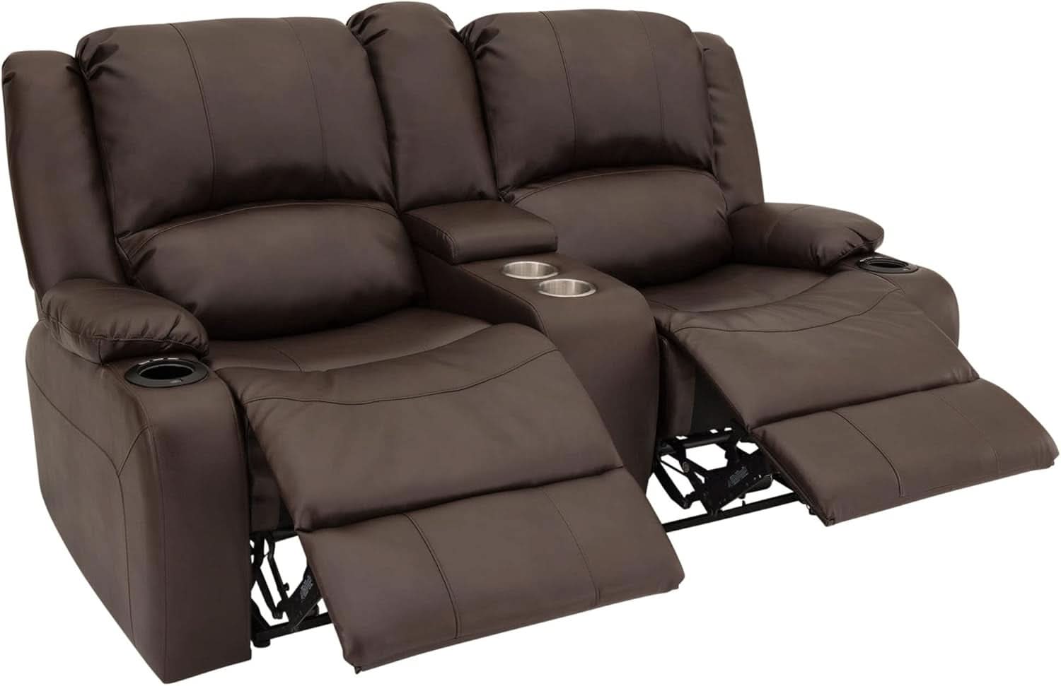 Powered Wall Hugger RV Recliner Sofa Loveseat 67In Chestnut