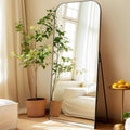 71 Inch Black Oversized Full Length Arch Floor Mirror