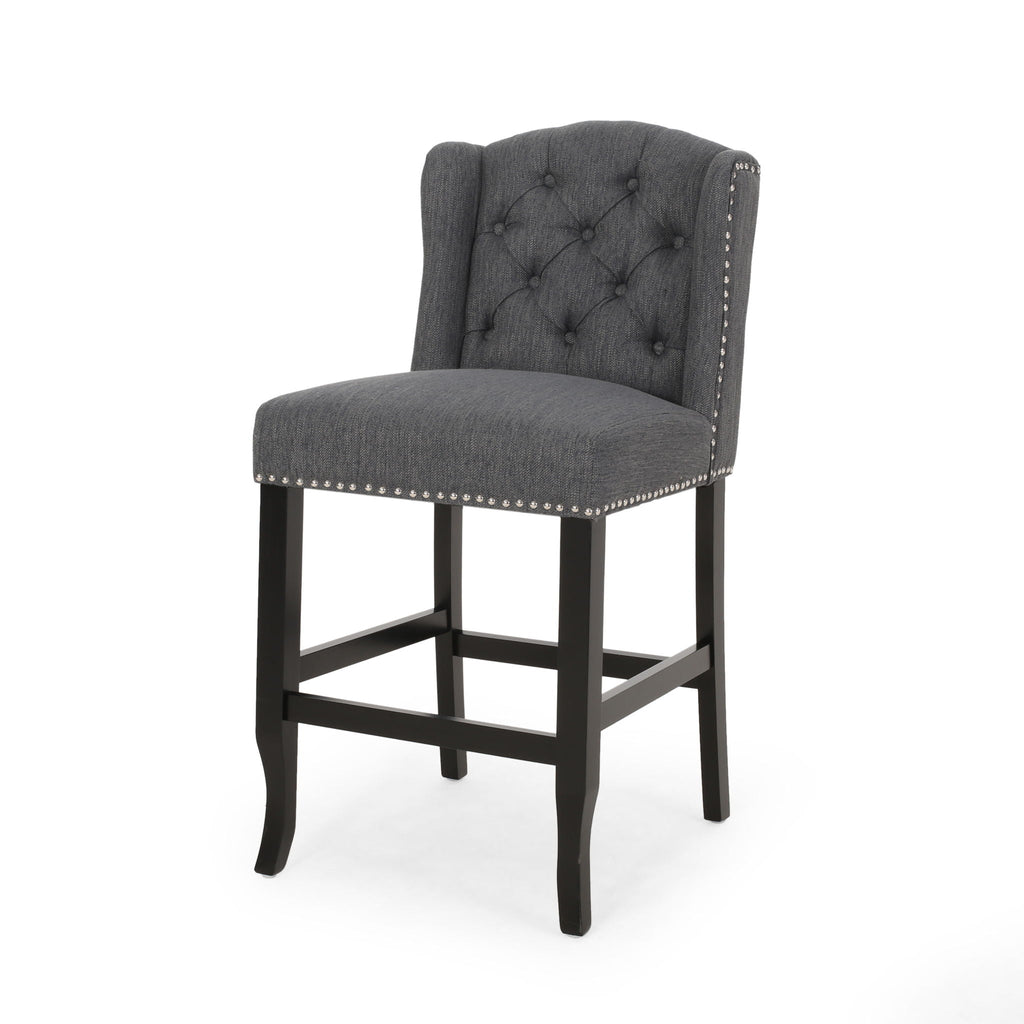 Vienna - Fabric Tufted Counter Stool With Nailhead Accents (Set of 2)