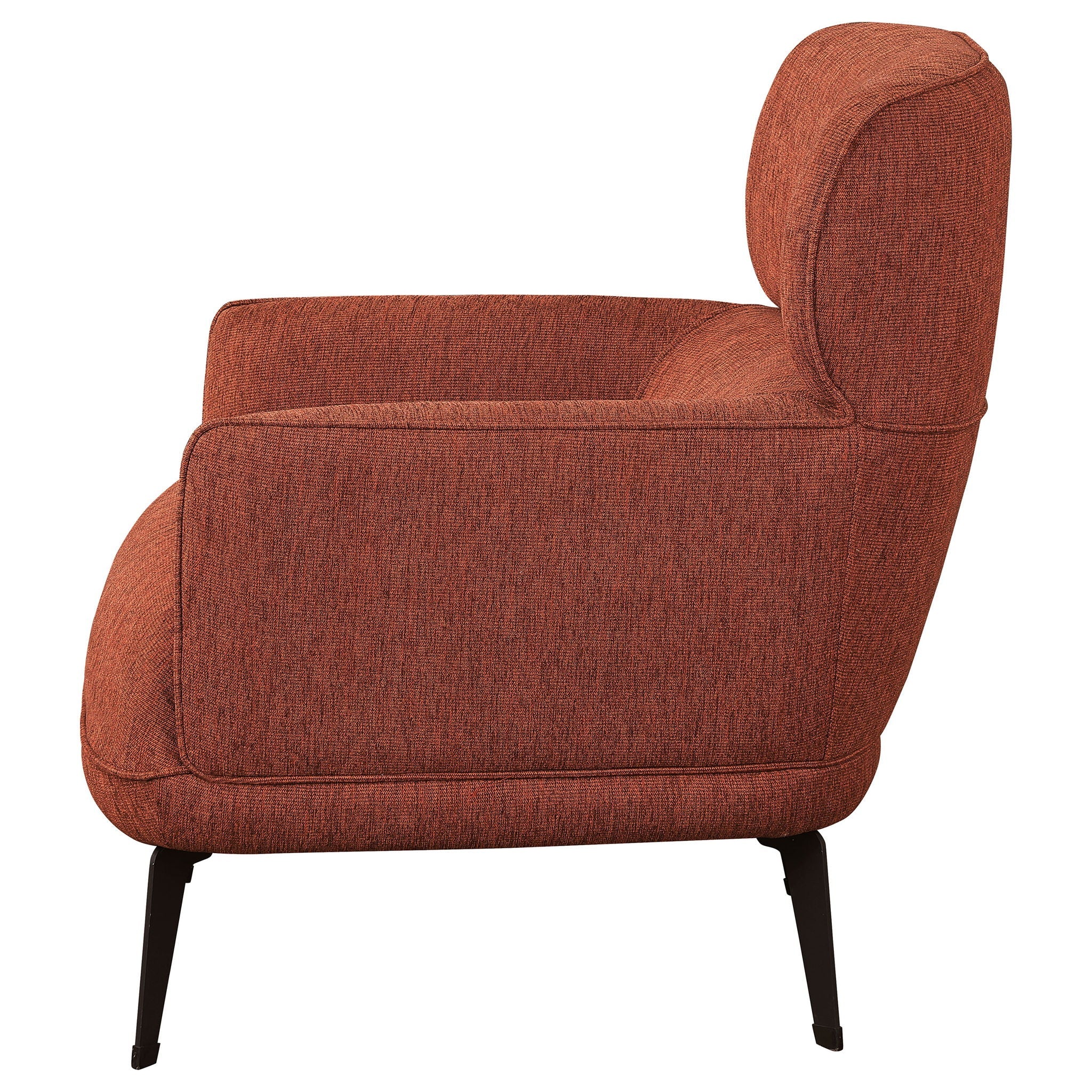 Andrea Upholstered Crescent Arm Accent Chair Orange