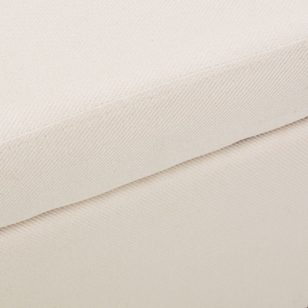 Upholstered Storage Ottoman With Nailhead Trim - Beige