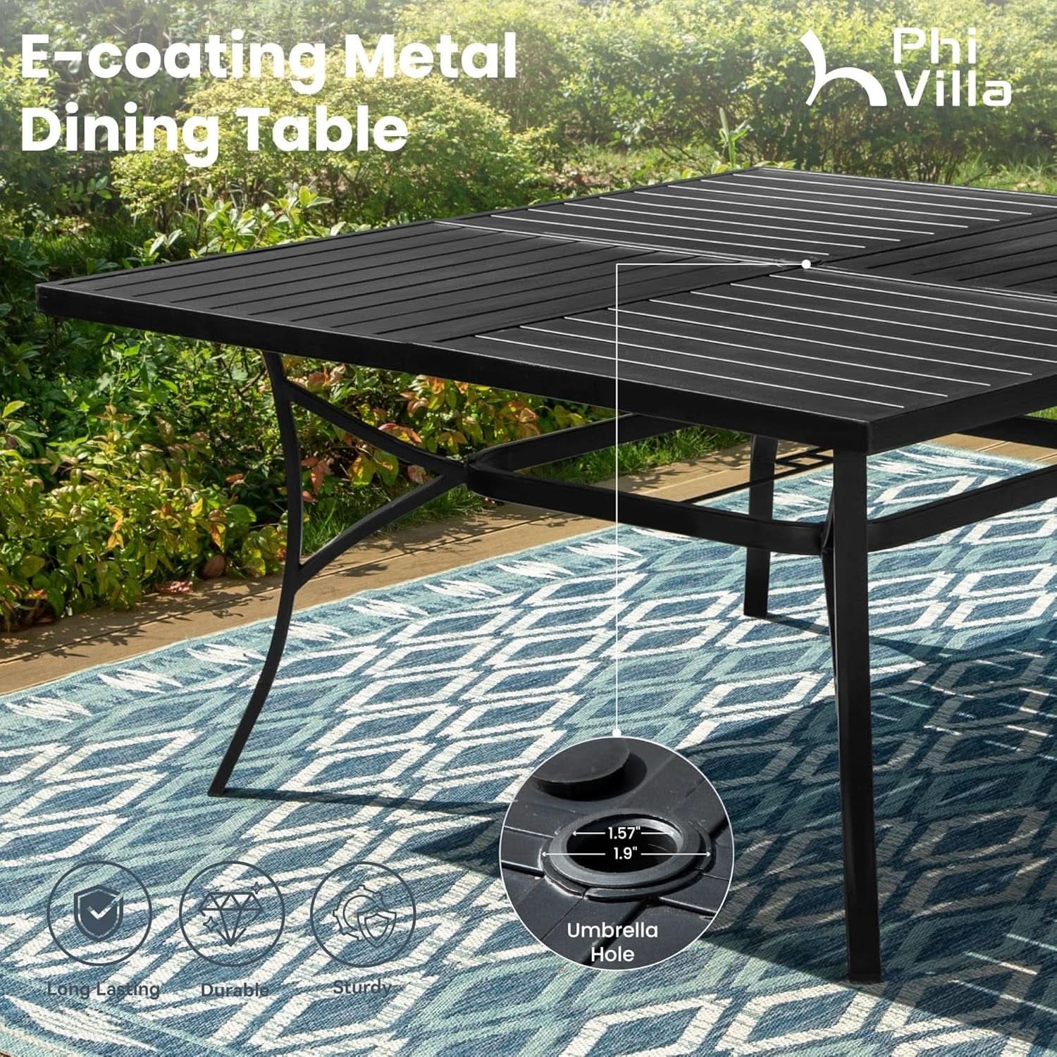 Outdoor Dining Set 9 With Square Table And 8 Swivel Chairs