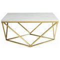 Orion - Coffee Table With Leg Geometric Design - White