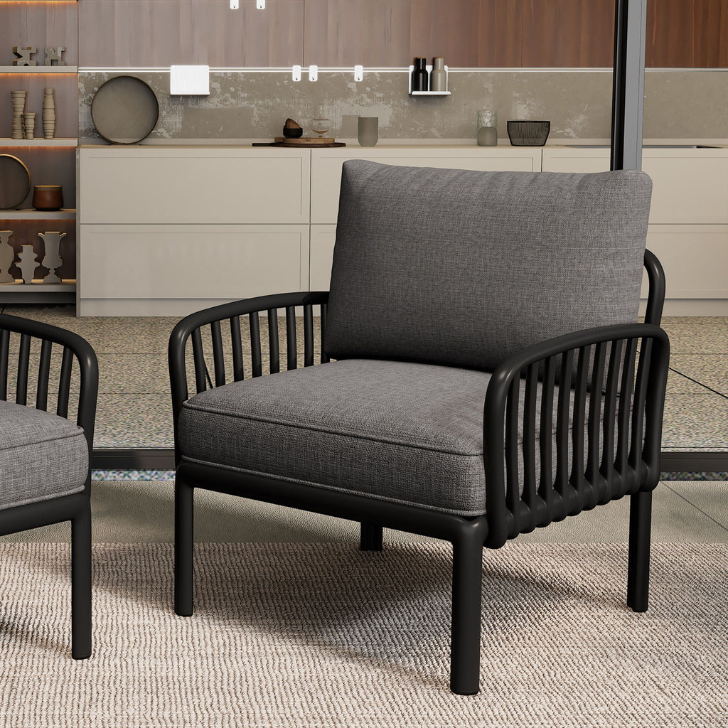 Outdoor Patio Club Chair, Waterproof Thick Cushion Deep Seating