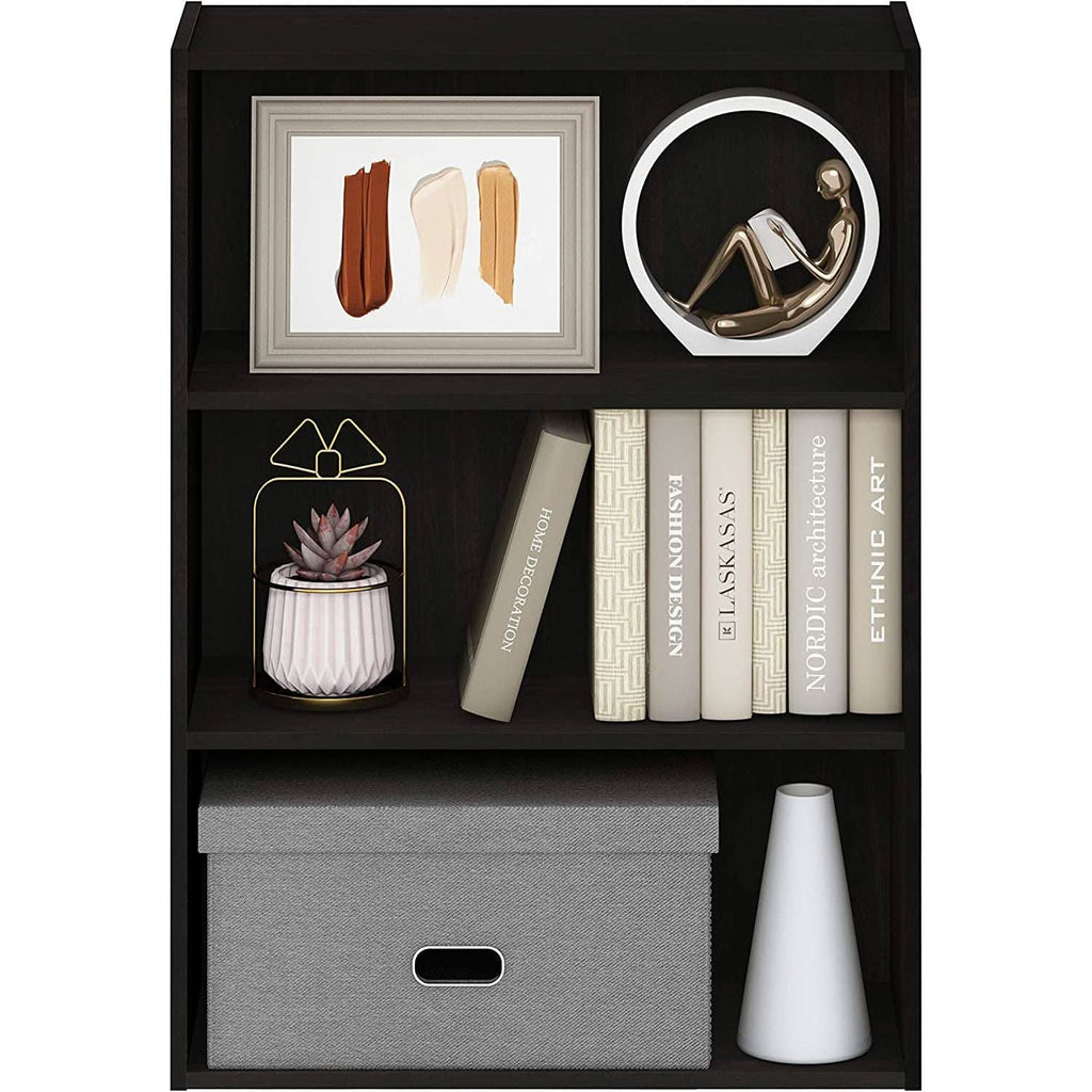 Pasir 3 Tier Open Shelf Bookcase In Espresso Finish