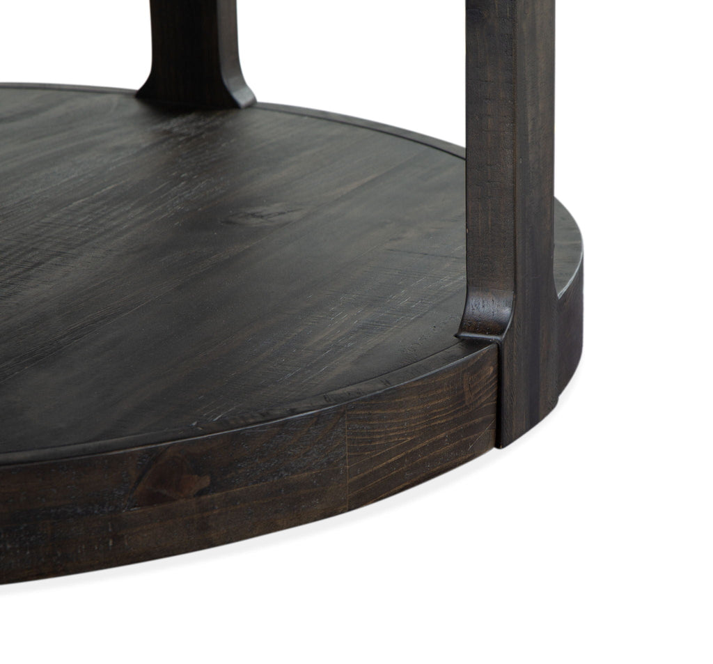 Boswell - Round Cocktail Table (With Casters) - Peppercorn