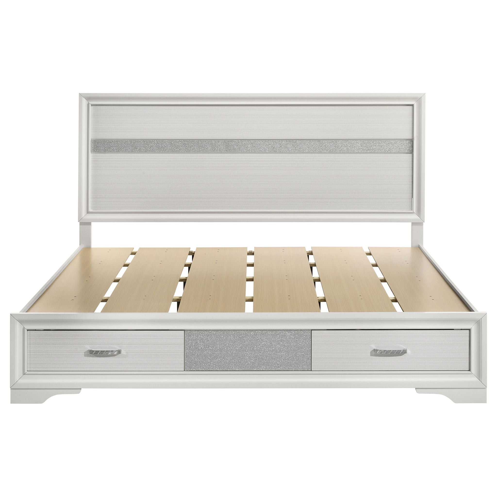 Miranda 51-inch Wood Eastern King Storage Panel Bed White