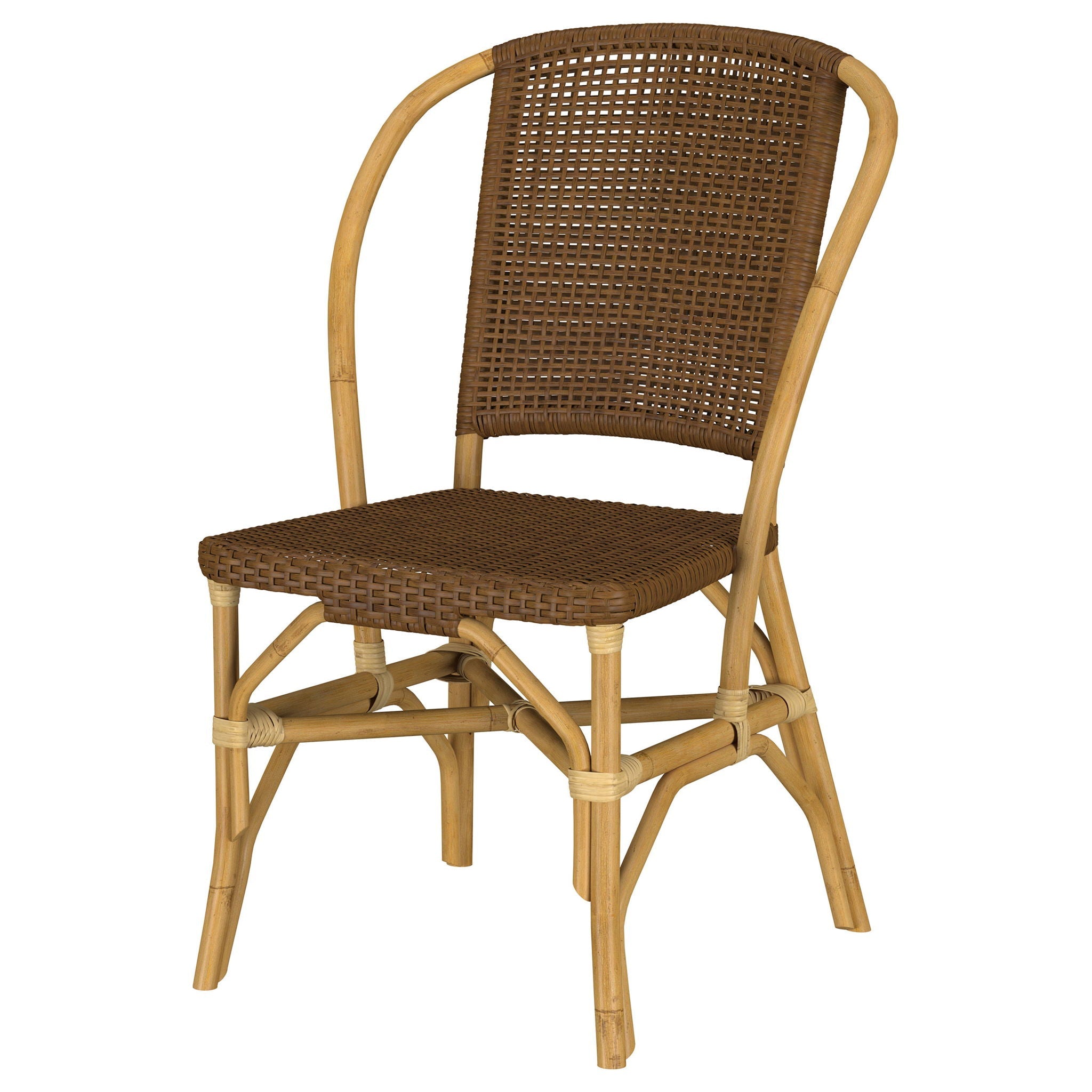 Lexley Woven Rattan Dining Side Chair Brown (Set of 2)