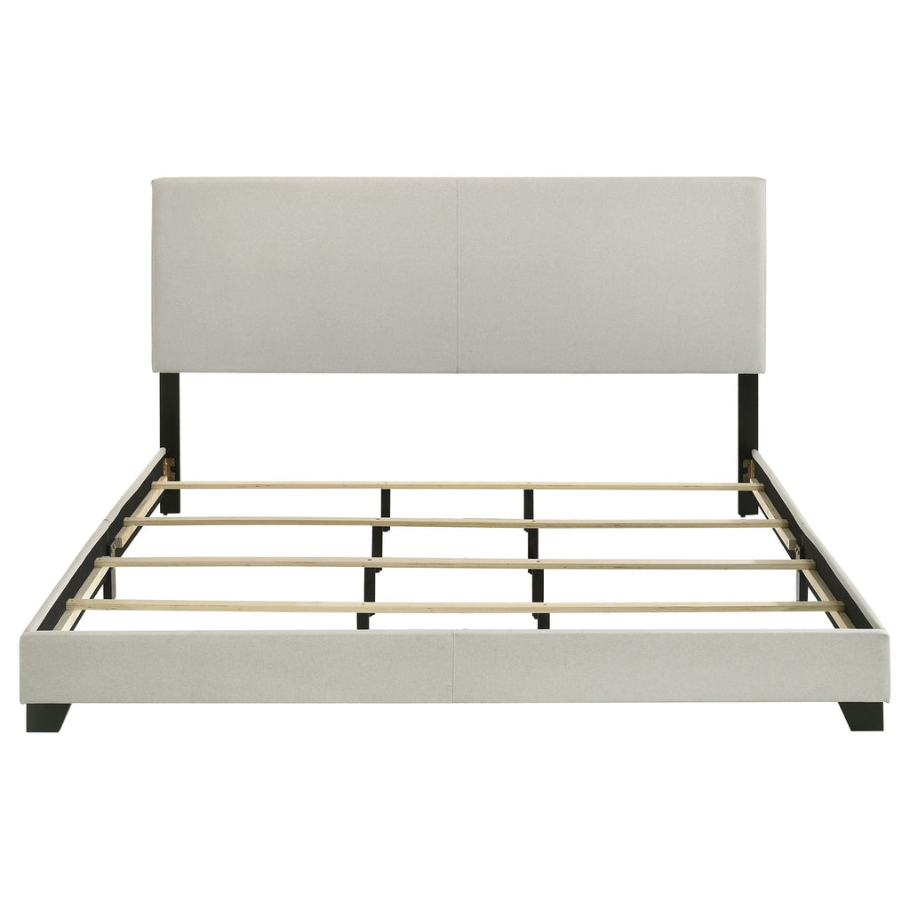 Dorian Fabric Upholstered California King Panel Bed Cream