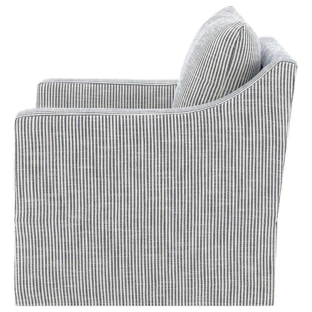 Merced - Upholstered Sloped Arm Accent Swivel Chair With 360 Degree Swivel Base - Gray