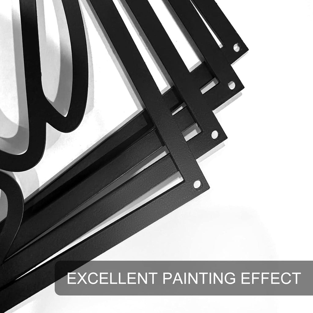 Black Abstract Metal Wall Art 4 Pack Minimalist 3D