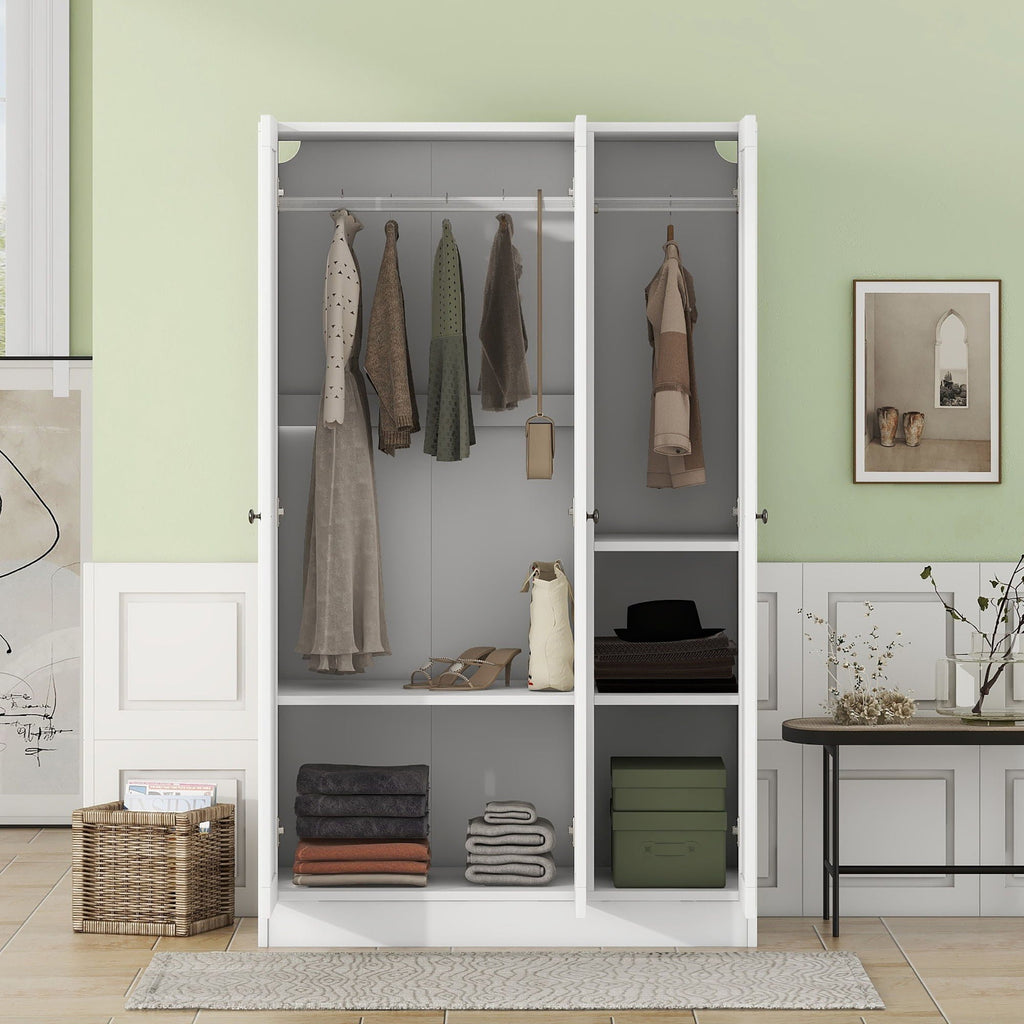 3 Door Shutter Wardrobe With Shelves
