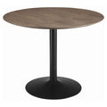 Round Dining Table With Pedestal Base - Warm Walnut