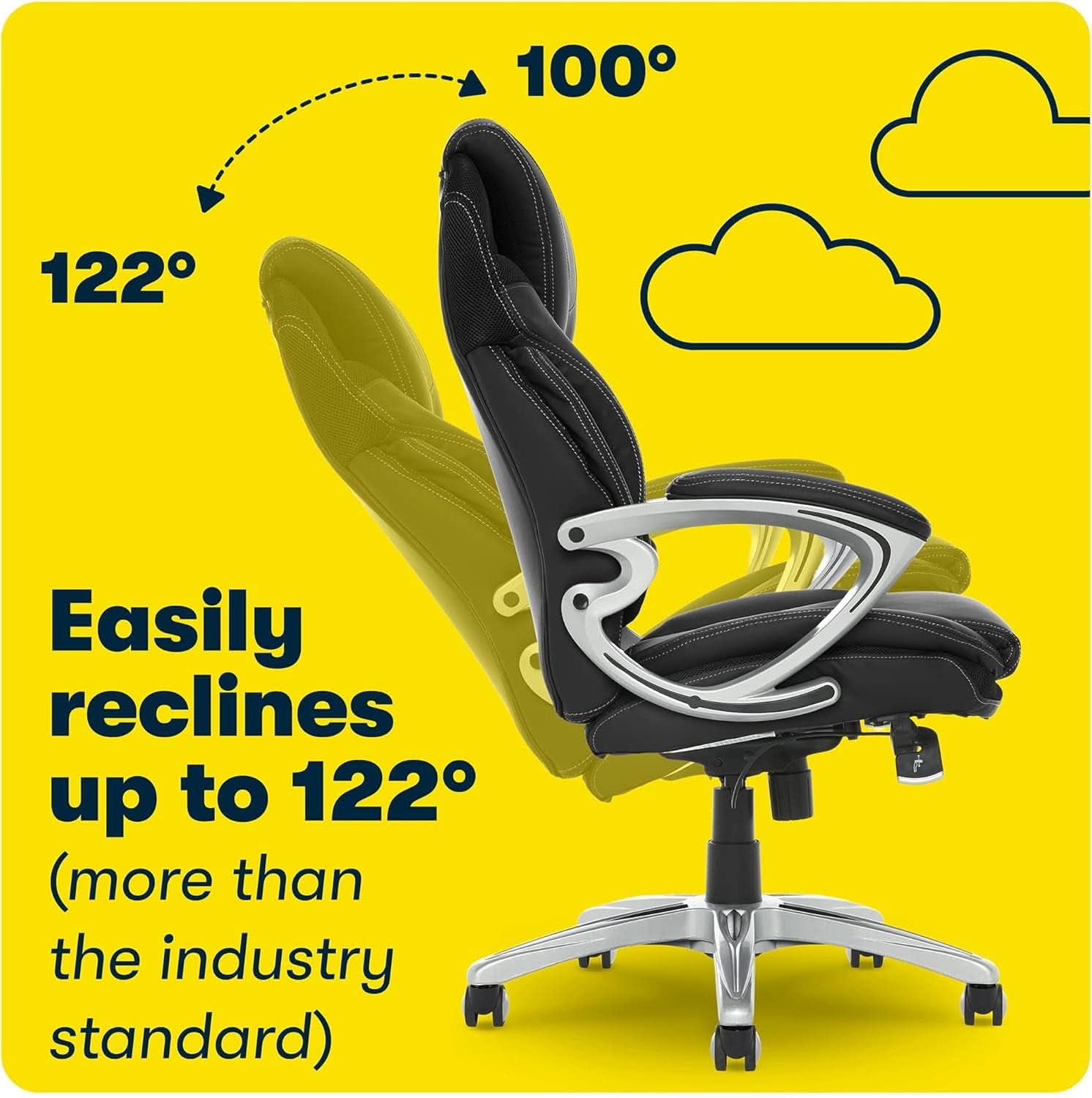 Black Executive Office Chair With Air Lumbar Technology