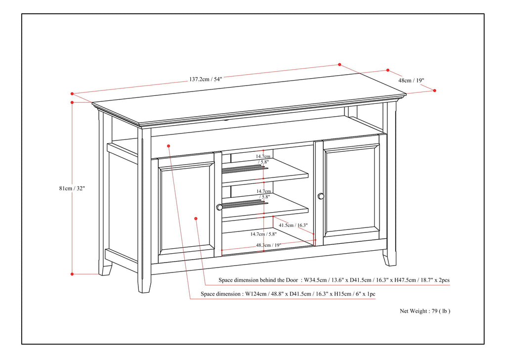 Amherst - TV Media Stand - Rustic Natural Aged Brown