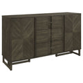 Glenmoor - 3 Drawer Server With 2 Cabinets - Dark Gray