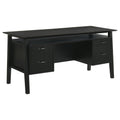 Goodson 64-inch 4-Drawer Double Pedestal Computer Desk Black