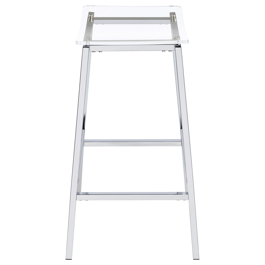 Jovani Acrylic Backless Bar Stool Chrome (Set of 2)