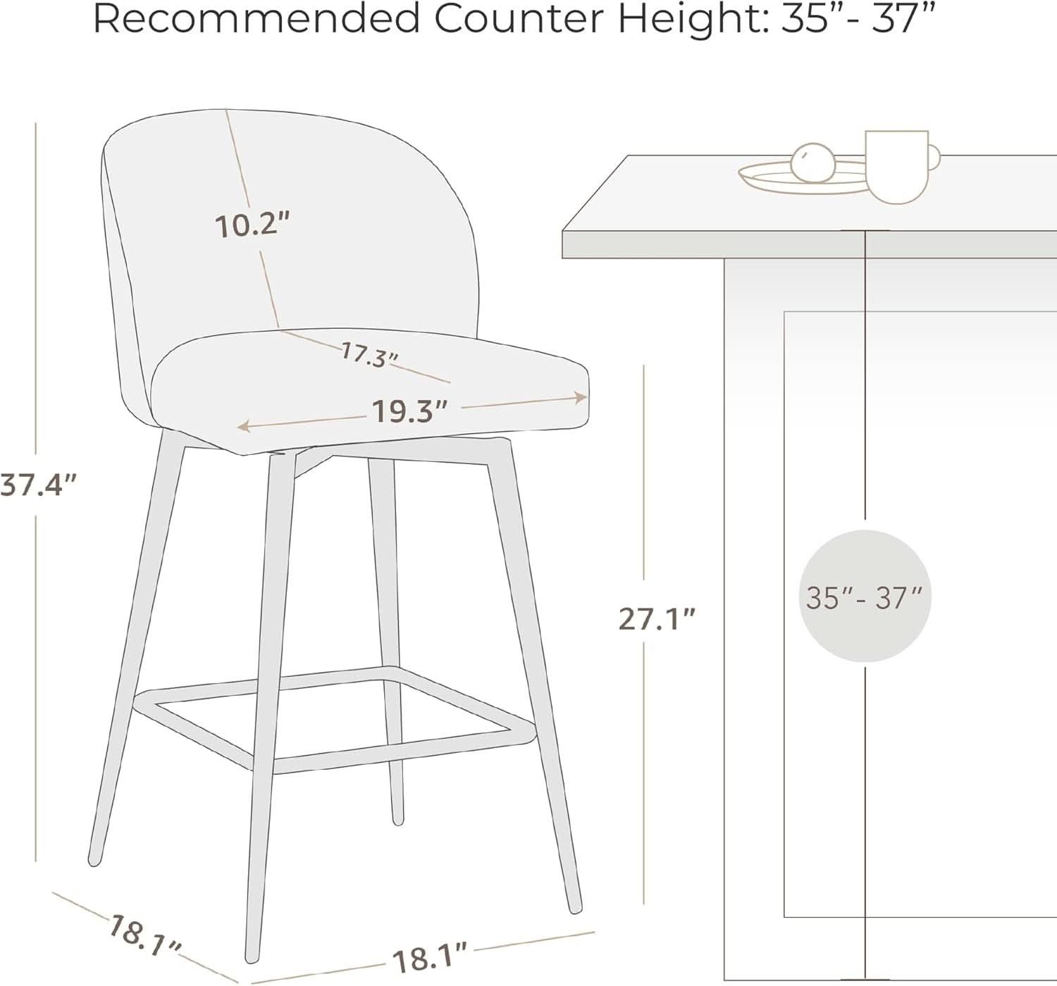 Set Of 3 Counter Height Bar Stools 360 Degree Swivel Grey